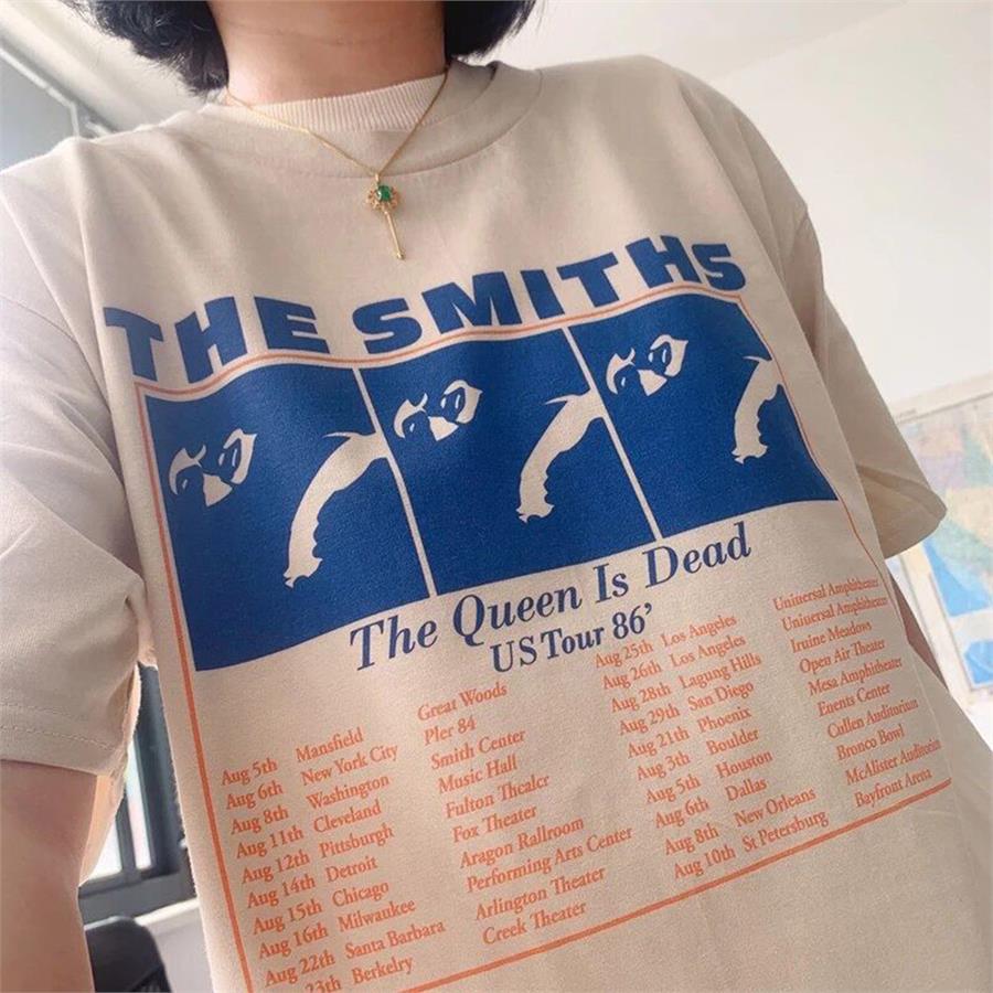 The Smiths - The Queen Is Dead 1986 US Tour Beyaz (Unisex) T-Shirt