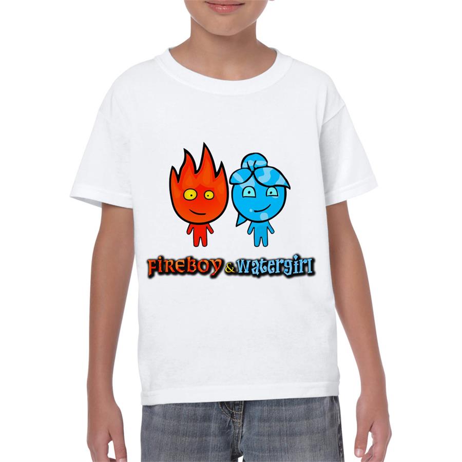 Fireboy & Watergirl Beyaz Çocuk T-Shirt