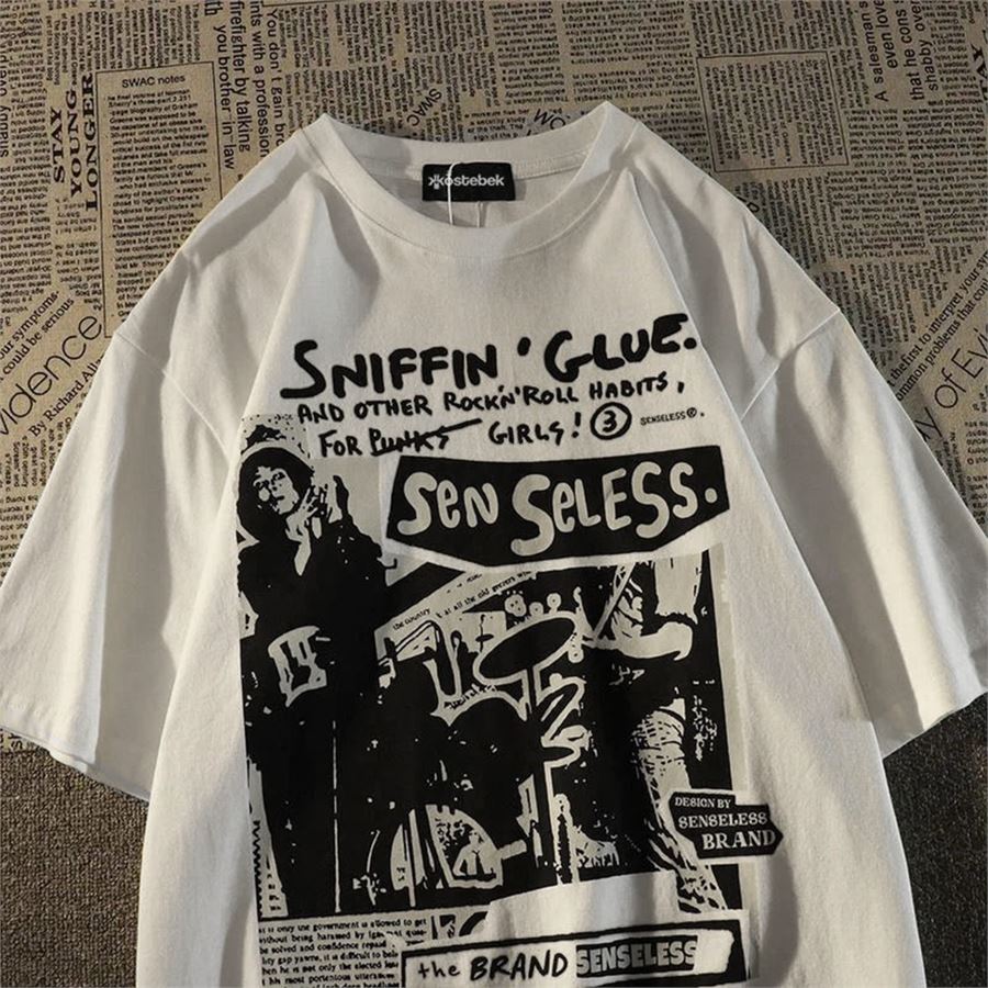 Beyaz Sniffin Glue - Sen Seless (Unisex) T-Shirt