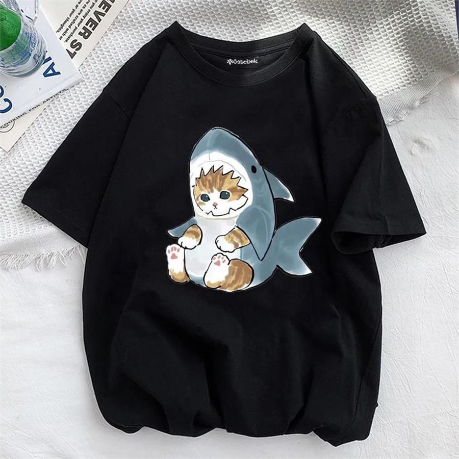 Siyah A Cat-Shark (Unisex) T-Shirt