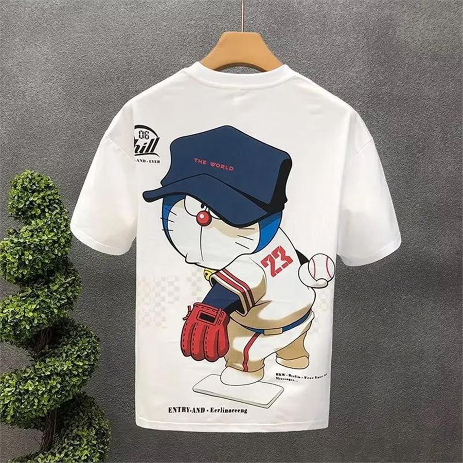 Beyaz Anime Doraemon - Baseball (Unisex) T-Shirt