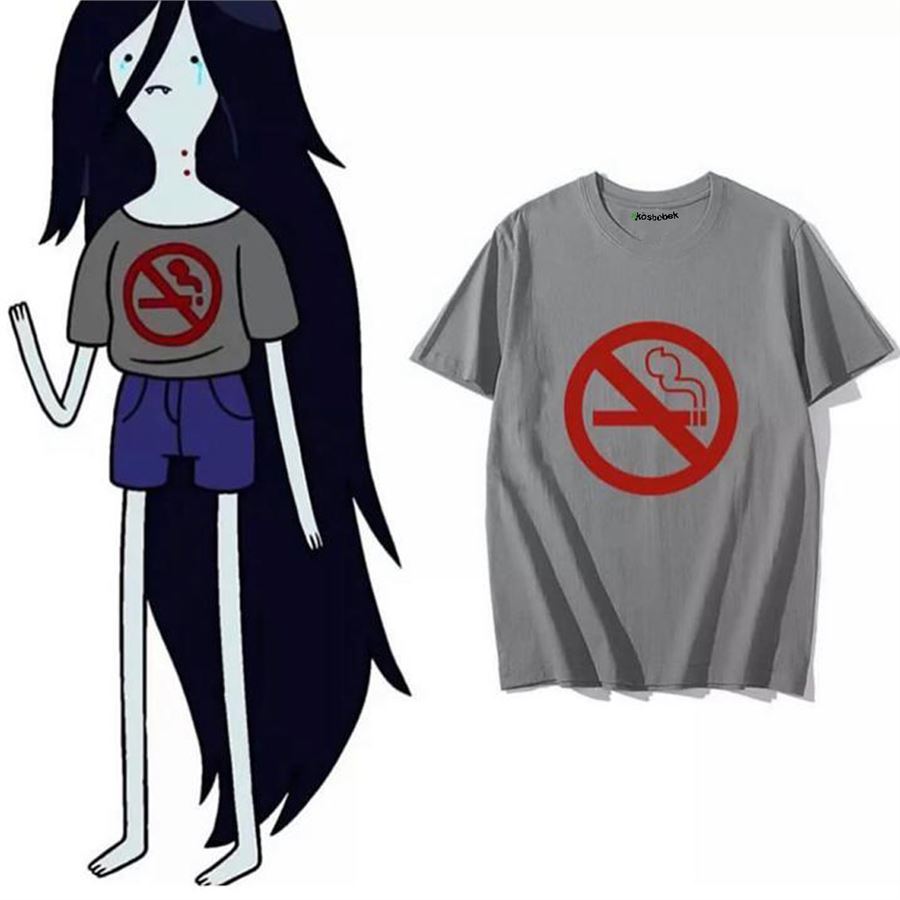 Gri Anime Adventure Time - Marceline the Vampire Queen : No Smoking (Unisex) T-Shirt