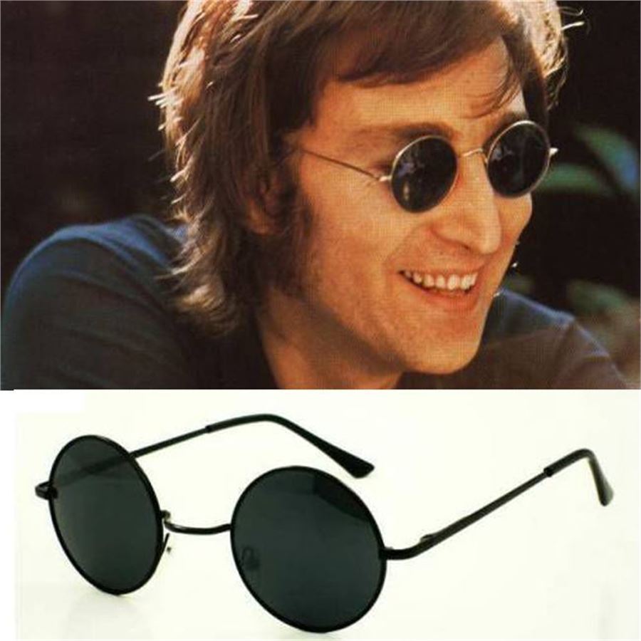 Siyah John Lennon Yuvarlak Gözlük