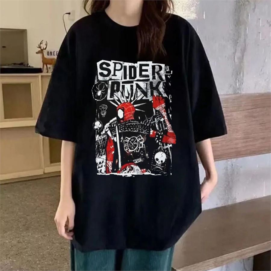 Siyah Spider-Punk (Unisex) T-Shirt
