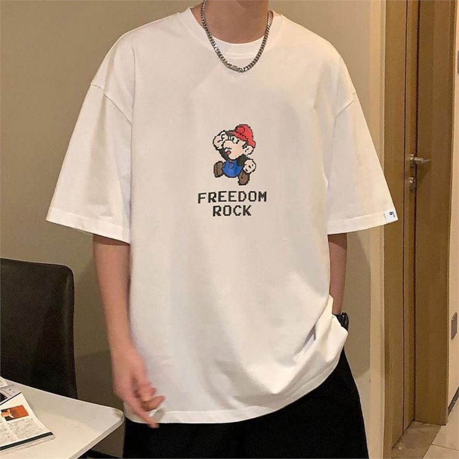 Beyaz Super Mario - Freedom Rock (Unisex) T-Shirt