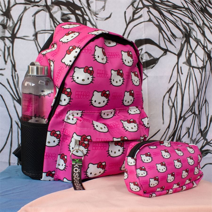 Suluklu Pembe Hello Kitty Basic Kolaj Kalemlikli Okul Sırt Çantası