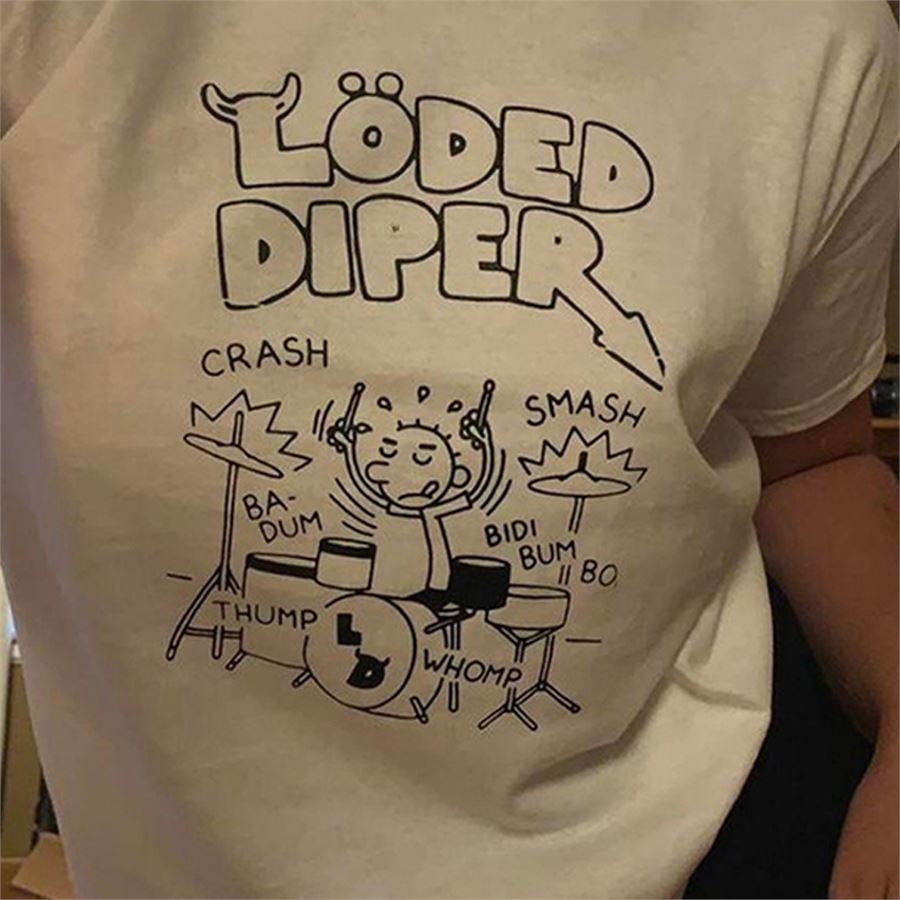 Beyaz Löded Diper Yarım T-Shirt
