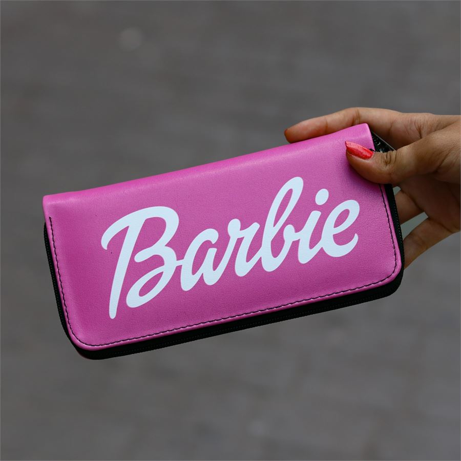 Pembe Barbie Logo Uzun Kadın Cüzdan