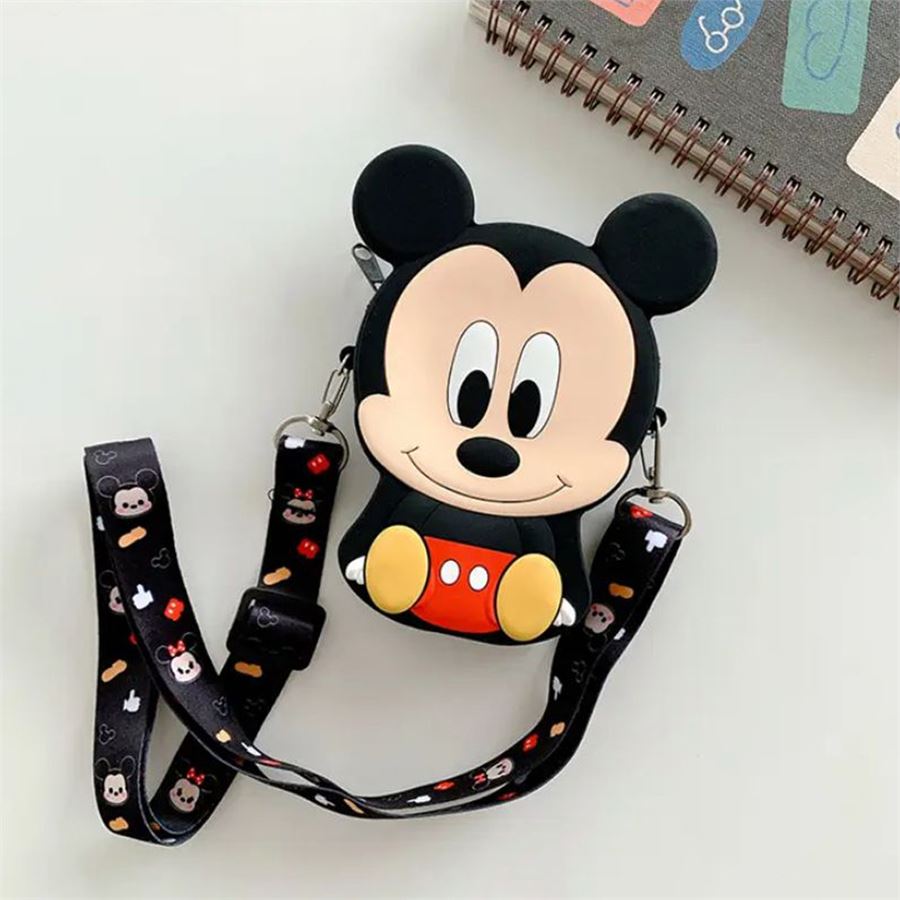 Küçük Boy Oturan Mickey Mouse Silikon Askılı Çanta