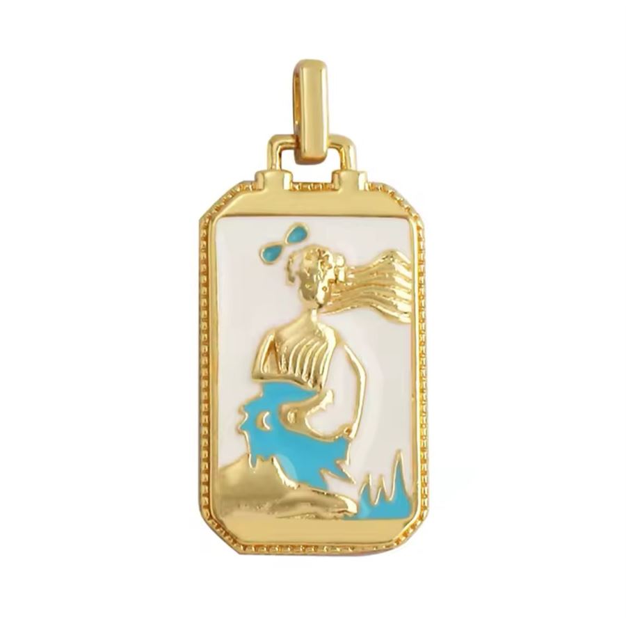 Sky Blue Tarot Gold Çelik Kolye